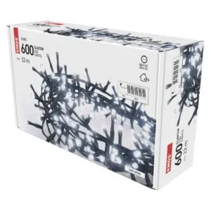 EMOS Lighting LED vianočná reťaz – ježko, 12 m, vonkajšia aj vnútorná, studená biela, časovač
