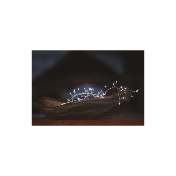 EMOS Lighting LED vianočná nano reťaz – ježko, 2,4 m, 3x AA, vnútorný, studená biela, časovač