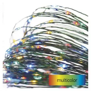 EMOS Lighting LED vianočná nano reťaz zelená, 4 m, vonkajšia aj vnútorná, multicolor, časovač