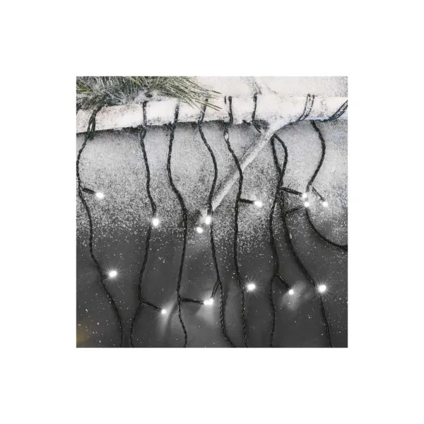 EMOS Lighting LED vianočné cencúle, 10 m, vonkajšie aj vnútorné, studená biela, programy
