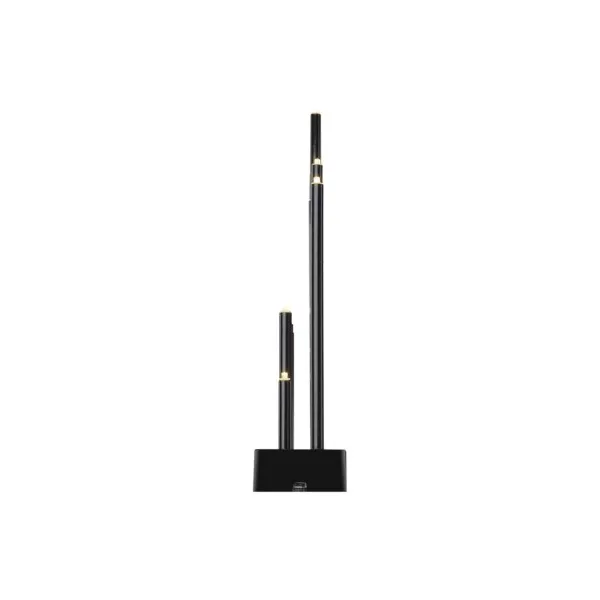 EMOS Lighting LED svietnik čierny, 27,5 cm, 3x AA, vnútorný, teplá biela, časovač