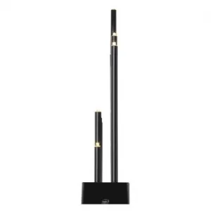 EMOS Lighting LED svietnik čierny, 27,5 cm, 3x AA, vnútorný, teplá biela, časovač