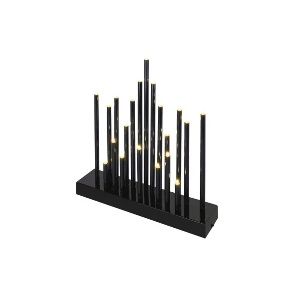 EMOS Lighting LED svietnik čierny, 27,5 cm, 3x AA, vnútorný, teplá biela, časovač