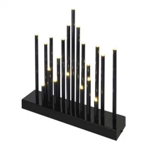 EMOS Lighting LED svietnik čierny, 27,5 cm, 3x AA, vnútorný, teplá biela, časovač