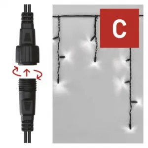 EMOS Lighting Profi LED spojovacia reťaz čierna – cencúle, 3 m, vonkajšia, studená biela