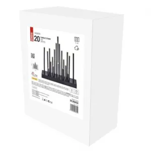 EMOS Lighting LED svietnik čierny, 27,5 cm, 3x AA, vnútorný, teplá biela, časovač