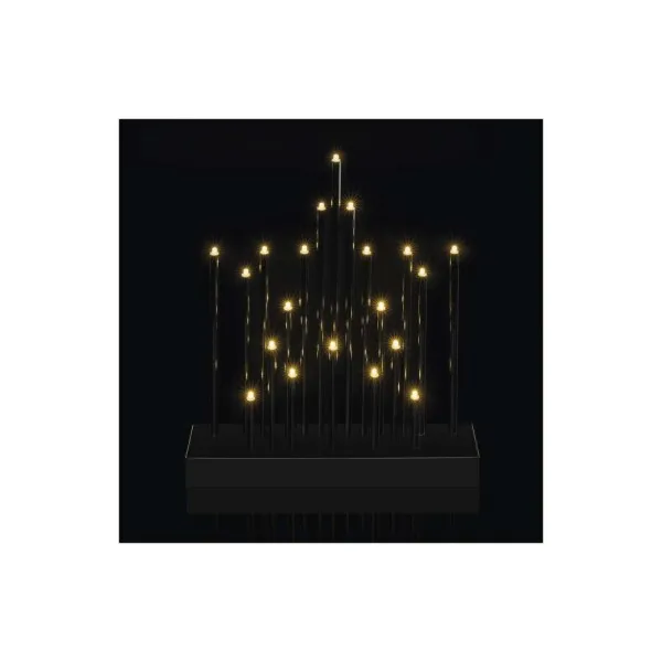 EMOS Lighting LED svietnik čierny, 27,5 cm, 3x AA, vnútorný, teplá biela, časovač