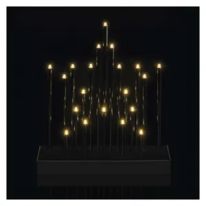 EMOS Lighting LED svietnik čierny, 27,5 cm, 3x AA, vnútorný, teplá biela, časovač