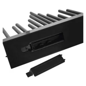 EMOS Lighting LED svietnik čierny, 27,5 cm, 3x AA, vnútorný, teplá biela, časovač