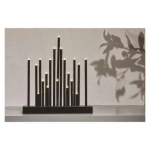 EMOS Lighting LED svietnik čierny, 27,5 cm, 3x AA, vnútorný, teplá biela, časovač