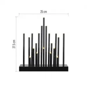 EMOS Lighting LED svietnik čierny, 27,5 cm, 3x AA, vnútorný, teplá biela, časovač