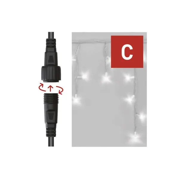 EMOS Lighting Profi LED spojovacia reťaz biela – cencúle, 3 m, vonkajšia, studená biela