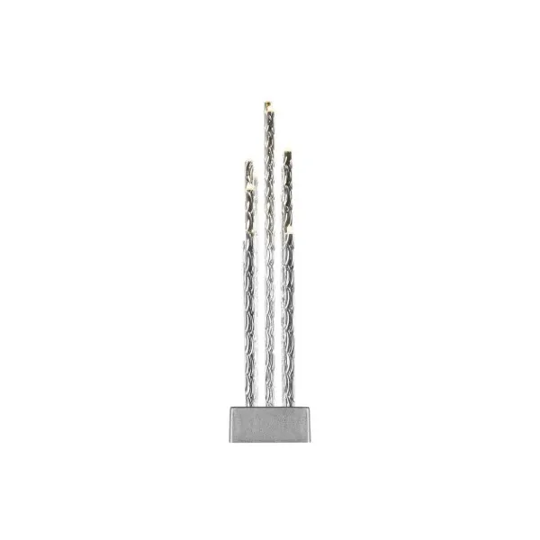 EMOS Lighting LED svietnik strieborný, 28,5 cm, 3x AA, vnútorný, teplá biela, časovač