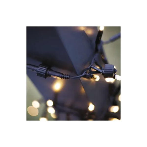 EMOS Lighting Profi LED spojovacia reťaz čierna, 5 m, vonkajšia aj vnútorná, teplá biela