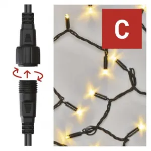 EMOS Lighting Profi LED spojovacia reťaz čierna, 5 m, vonkajšia aj vnútorná, teplá biela
