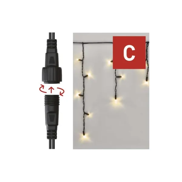 EMOS Lighting Profi LED spojovacia reťaz preblikávajúca – cencúle, 3 m, vonkajšia, teplá biela