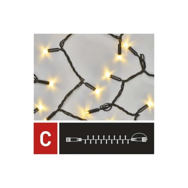 EMOS Lighting Profi LED spojovacia reťaz čierna, 5 m, vonkajšia aj vnútorná, teplá biela