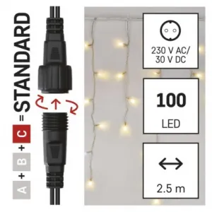 EMOS Lighting Standard LED spoj. reťaz blikajúca – cencúle, 2,5 m, vonkajšia, teplá/studená biela