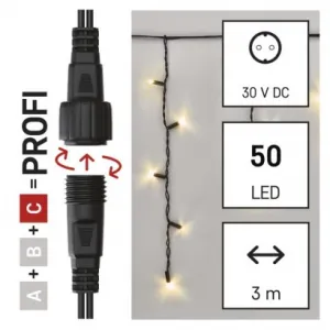 EMOS Lighting Profi LED spojovacia reťaz preblikávajúca – cencúle, 3 m, vonkajšia, teplá biela