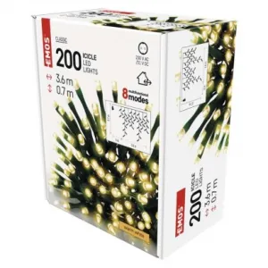 EMOS Lighting LED vianočné cencúle, 3,6 m, vonkajšie aj vnútorné, teplá biela, programy