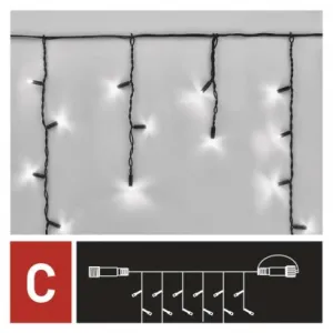 EMOS Lighting Profi LED spoj. reťaz preblikávajúca – cencúle, 3 m, vonkajšia, studená biela