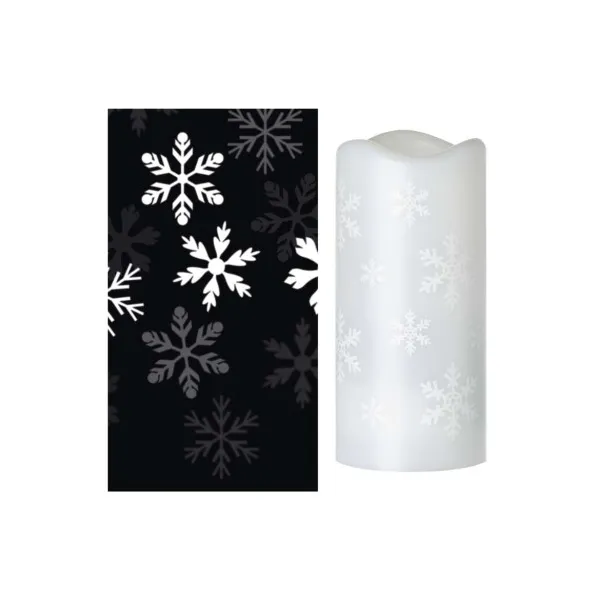 EMOS Lighting LED dekoratívny projektor – vločky, 3x AAA, vnútorný, studená biela