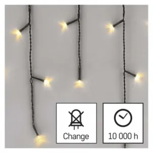 EMOS Lighting LED vianočné cencúle, 10 m, vonkajšie aj vnútorné, teplá biela, programy