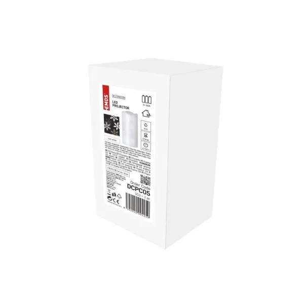 EMOS Lighting LED dekoratívny projektor – vločky, 3x AAA, vnútorný, studená biela