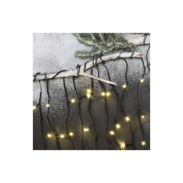 EMOS Lighting LED vianočné cencúle, 10 m, vonkajšie aj vnútorné, teplá biela, programy
