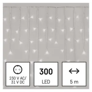 EMOS Lighting LED vianoč. cencúle, 5 m, vonkajšie aj vnútor., studená biela, ovládač, programy, časovač