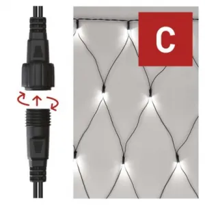 EMOS Lighting Standard LED spojovacia vianočná reťaz – sieť, 1,5x2 m, vonkajšia, studená biela