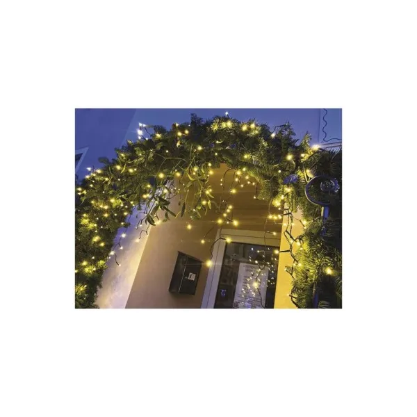 EMOS Lighting LED vianočné cencúle, 10 m, vonkajšie aj vnútorné, teplá biela, programy