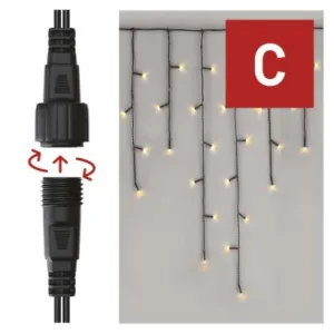EMOS Lighting Standard LED spojovacia vianočná reťaz – cencúle, 2,5 m, vonkajšia, teplá biela