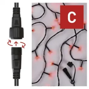 EMOS Lighting Standard LED spojovacia vianočná reťaz, 10 m, vonkajšia aj vnútorná, červená