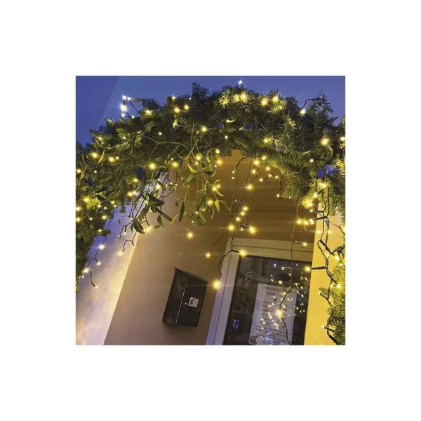 EMOS Lighting LED vianočné cencúle, 10 m, vonkajšie aj vnútorné, teplá biela, programy