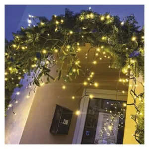 EMOS Lighting LED vianočné cencúle, 10 m, vonkajšie aj vnútorné, teplá biela, programy