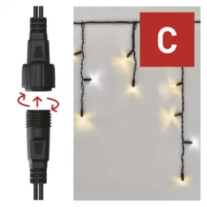 EMOS Lighting Profi LED spojovacia reťaz preblikávajúca – cencúle, 3 m, vonkajšia, teplá/studená biela