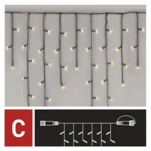 EMOS Lighting Standard LED spojovacia vianočná reťaz – cencúle, 2,5 m, vonkajšia, teplá biela