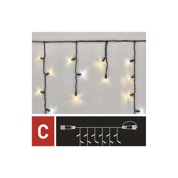 EMOS Lighting Profi LED spojovacia reťaz preblikávajúca – cencúle, 3 m, vonkajšia, teplá/studená biela