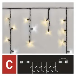 EMOS Lighting Profi LED spojovacia reťaz preblikávajúca – cencúle, 3 m, vonkajšia, teplá/studená biela