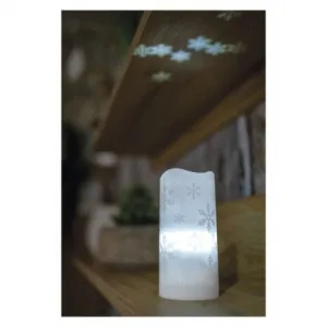 EMOS Lighting LED dekoratívny projektor – vločky, 3x AAA, vnútorný, studená biela