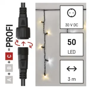 EMOS Lighting Profi LED spojovacia reťaz preblikávajúca – cencúle, 3 m, vonkajšia, teplá/studená biela