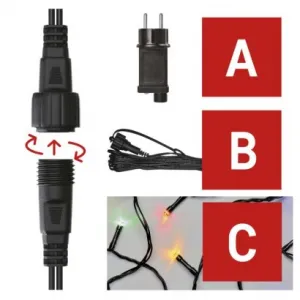 EMOS Lighting Základná sada pre spojovacie reťaze Standard, 10 m, vonkajšia, multicolor, časovač