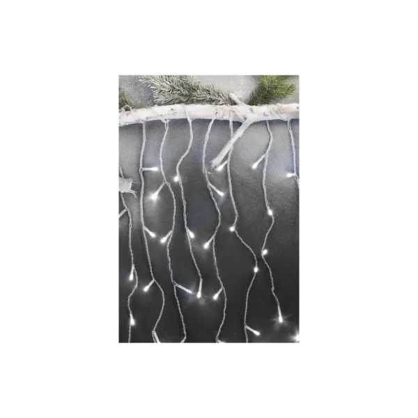 EMOS Lighting LED vianoč. cencúle, 5 m, vonkajšie aj vnútor., studená biela, ovládač, programy, časovač
