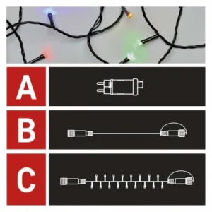 EMOS Lighting Základná sada pre spojovacie reťaze Standard, 10 m, vonkajšia, multicolor, časovač