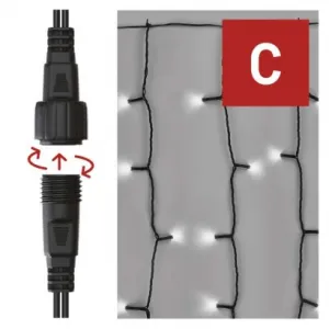 EMOS Lighting Standard LED spojov. vianočná reťaz – záclona, 1x2 m, vonkajšia, studená biela