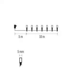 EMOS Lighting LED vianočná reťaz 2v1, 10 m, vonkajšia aj vnútorná, studená biela/multicolor, programy