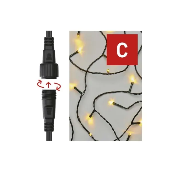 EMOS Lighting Standard LED spojovacia vianočná reťaz, 10 m, vonkajšia aj vnútorná, teplá biela