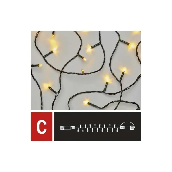 EMOS Lighting Standard LED spojovacia vianočná reťaz, 10 m, vonkajšia aj vnútorná, teplá biela