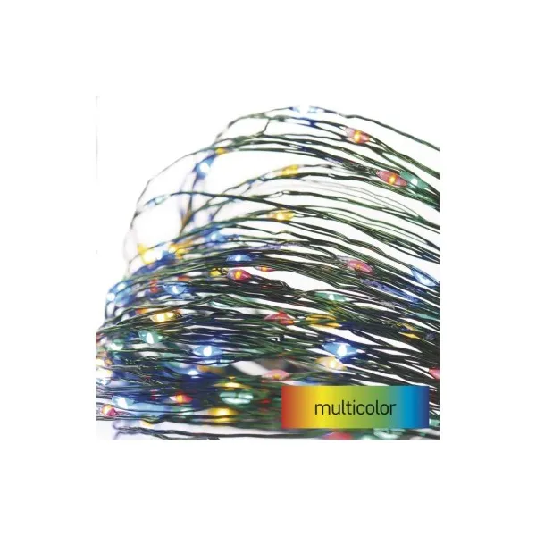 EMOS Lighting LED vianočná nano reťaz zelená, 15 m, vonkajšia aj vnútorná, multicolor, časovač